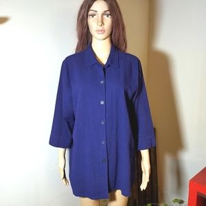 Focus Navy Blue Half Sleeves Button Down Textured Cotton Polo Shirt